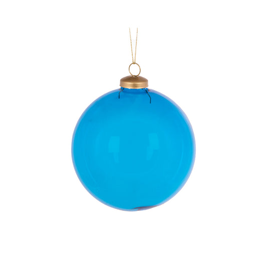 12 CM BLUE GLASS BAUBLE