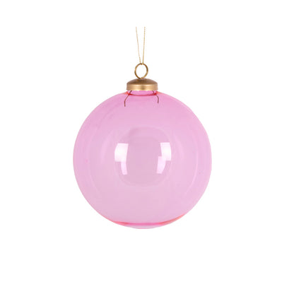 12 CM PINK GLASS BAUBLE