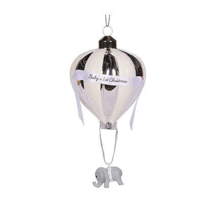 SILVER BABY'S 1ST CHRISTMAS BALLOON