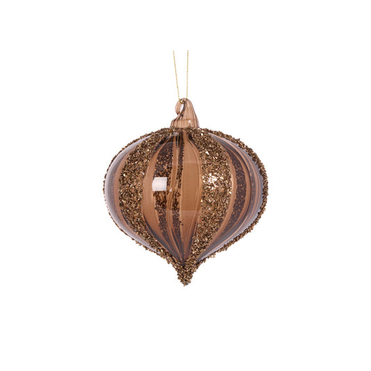 CHOCOLATE EMBELLISHED SEGMENT ONION BAUBLE
