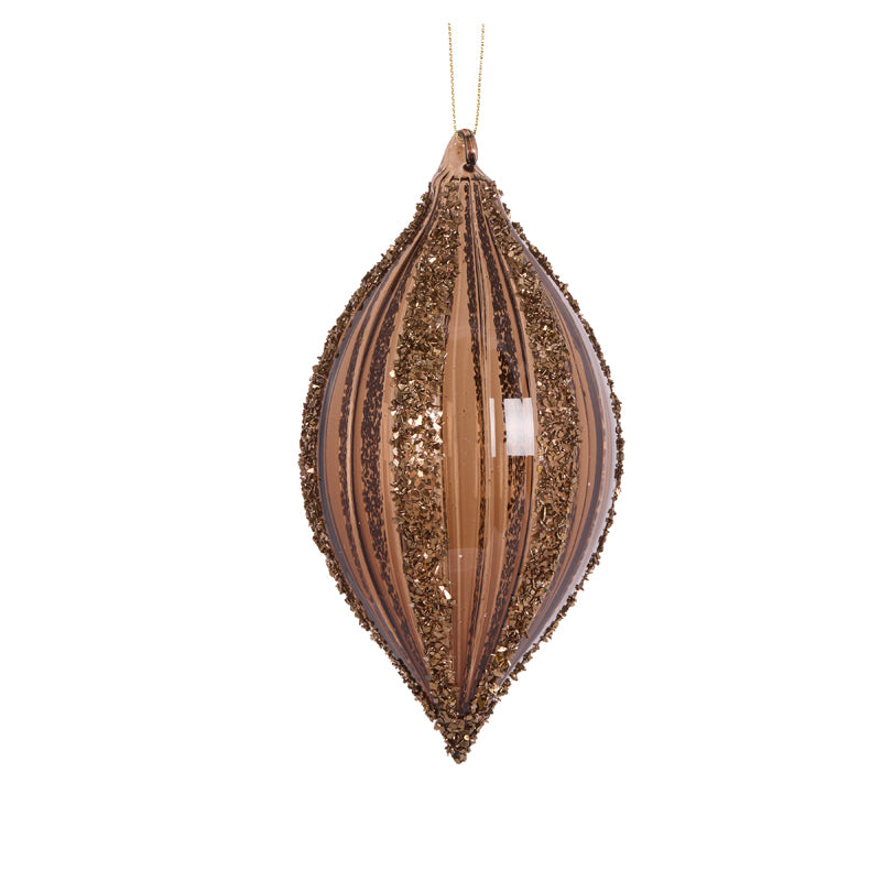 CHOCOLATE EMBELLISHED SEGMENT DROP BAUBLE