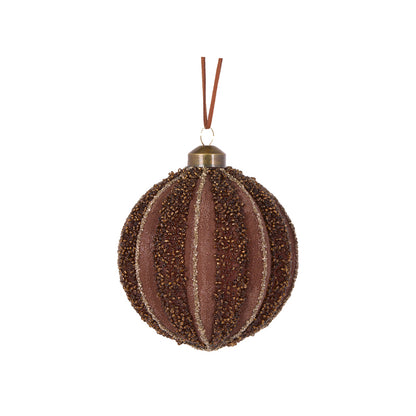 CHOCOLATE EMBELLISHED RIBBED BAUBLE