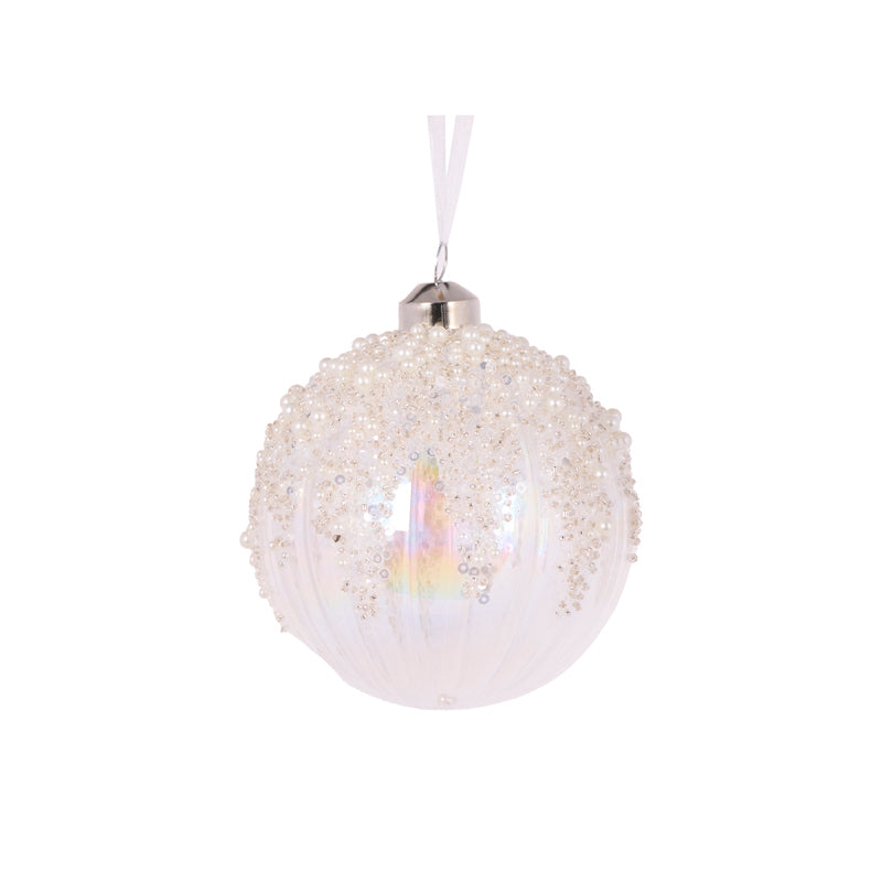 CLEAR PEARL TOPPED BAUBLE