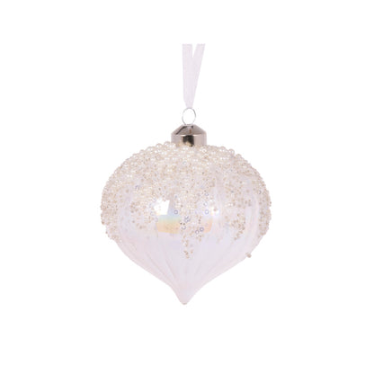 CLEAR PEARL TOPPED ONION BAUBLE