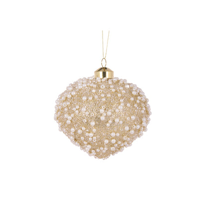 CHAMPAGNE ENCRUSTED PEARL ONION BAUBLE