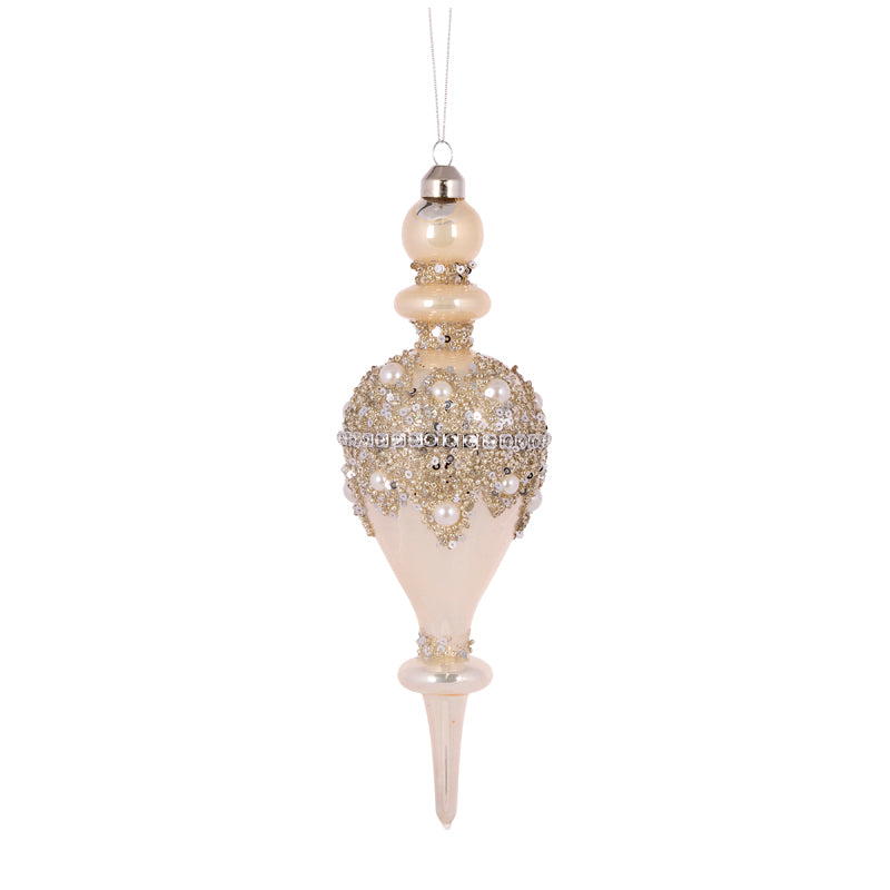 PEARL BEADED JEWEL DROP FINIAL