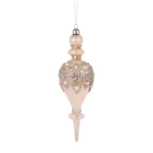 PEARL BEADED JEWEL DROP FINIAL