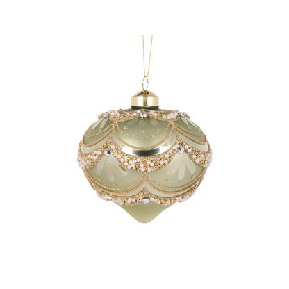 MINT EMBELLISHED SCALLOP ONION BAUBLE