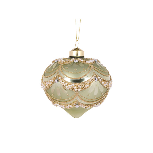MINT EMBELLISHED SCALLOP ONION BAUBLE