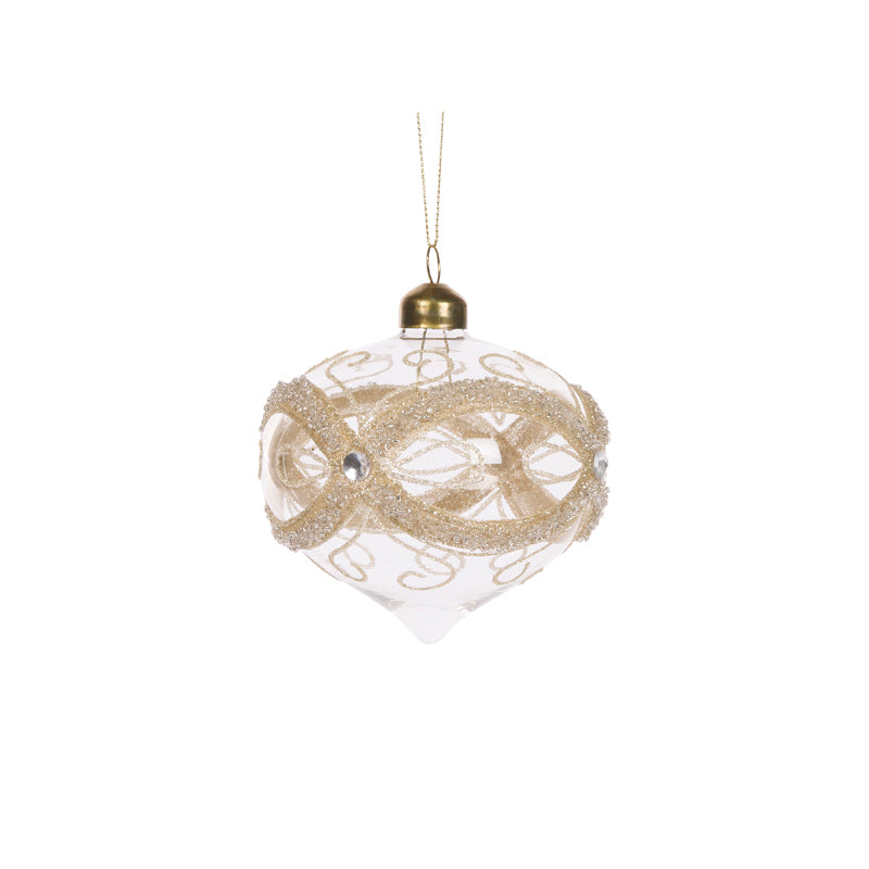 GOLD MASQUERADE ONION BAUBLE