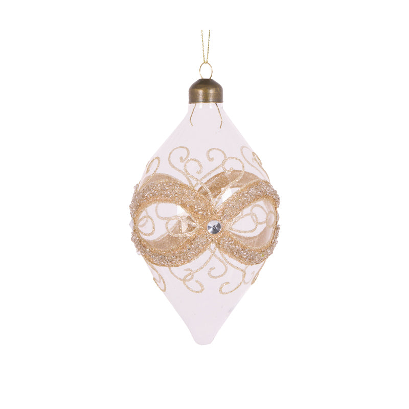 GOLD MASQUERADE DROP BAUBLE