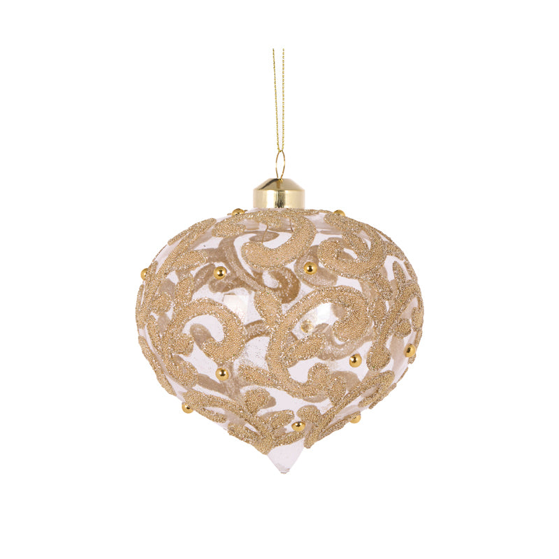 GOLD ELABORATE SWIRL ONION BAUBLE