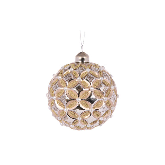 ANTIQUE SILVER FLORET BAUBLE