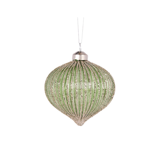 SAGE SIMPLE RIBBED ONION BAUBLE