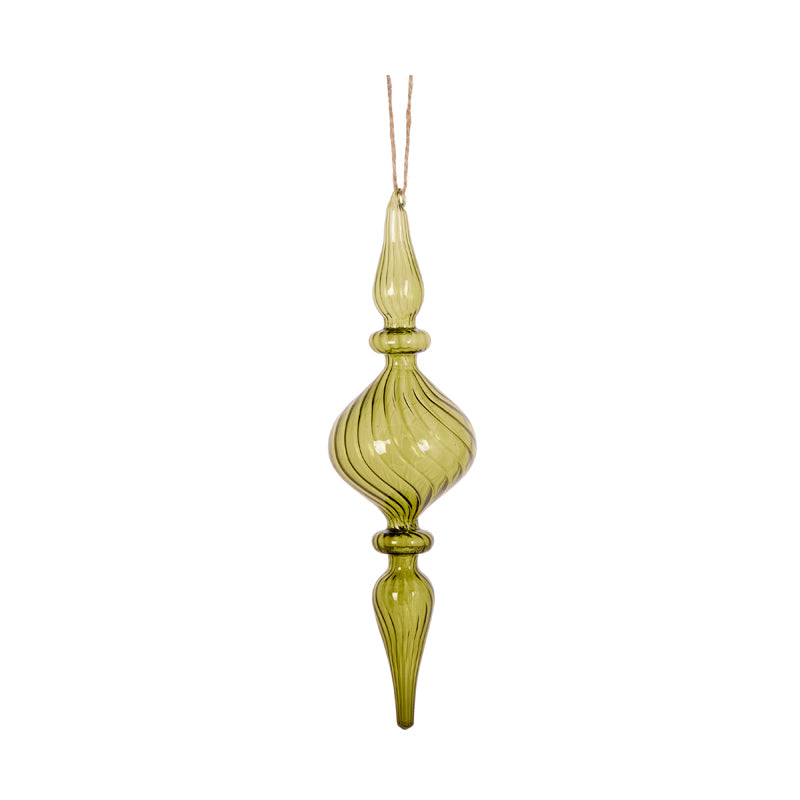 TRANSPARENT GREEN MINIMAL FINIAL