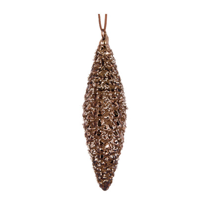 BROWN EMBOSSED DROP BAUBLE