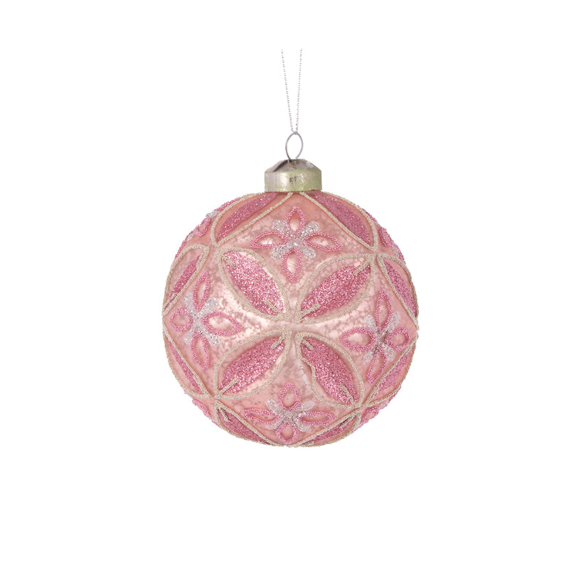 ROSE EMBOSSED FLORET BAUBLE