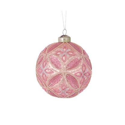 ROSE EMBOSSED FLORET BAUBLE