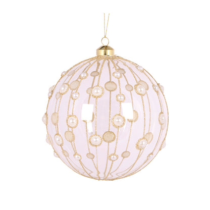 15 CM CLEAR PEARL BAUBLE