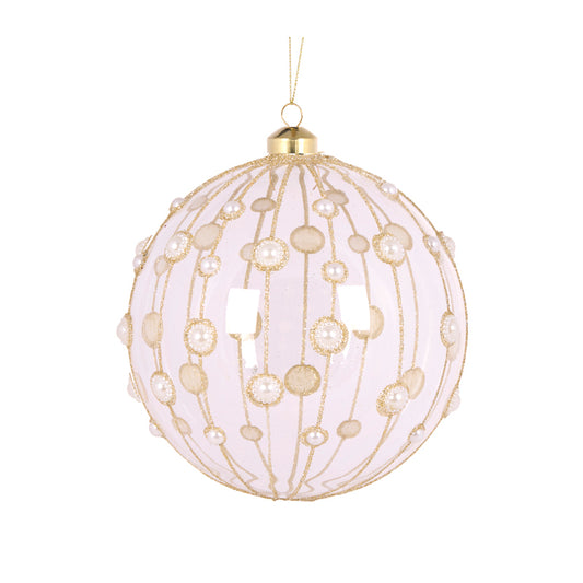 15 CM CLEAR PEARL BAUBLE