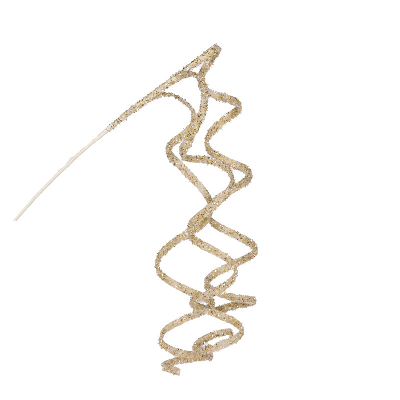 IVORY GLITTERED RIBBON SPRAY