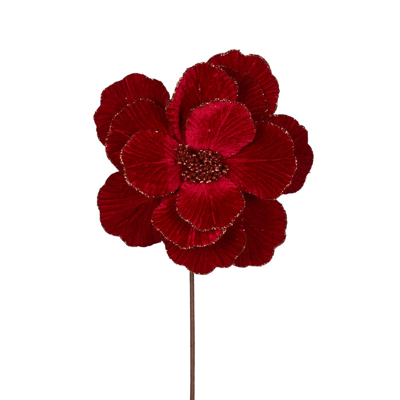 RED SIMPLE LAYERED VELVET FLOWER