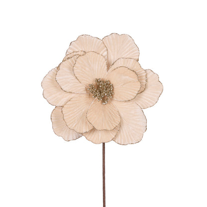 CHAMPAGNE SIMPLE LAYERED VELVET FLOWER