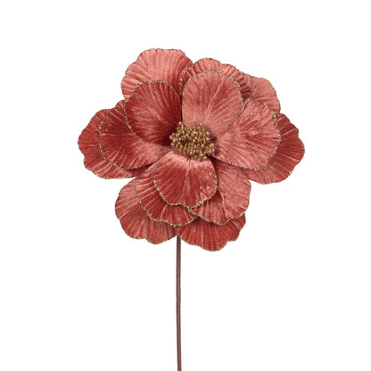 ROSE GOLD SIMPLE LAYERED VELVET FLOWER