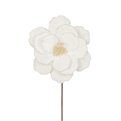 IVORY SIMPLE LAYERED VELVET FLOWER