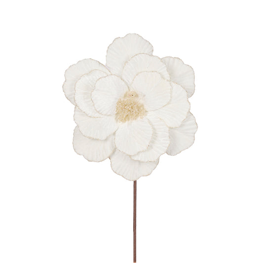 IVORY SIMPLE LAYERED VELVET FLOWER