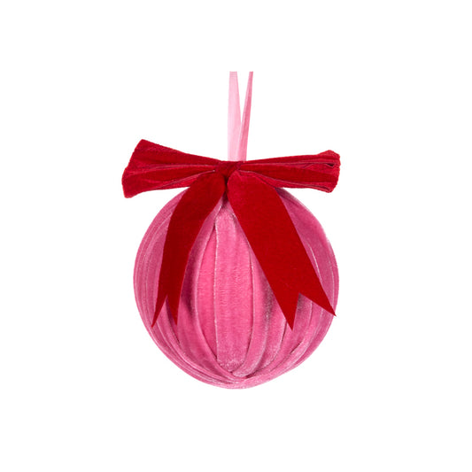 PINK BOW TOPPED BAUBLE