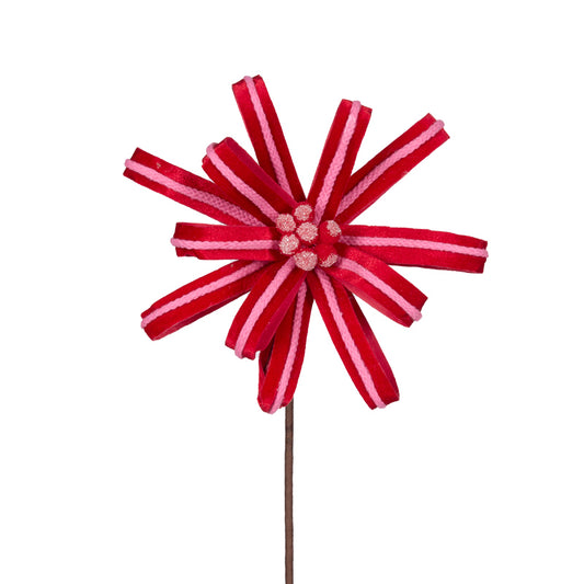 CURLY PINK AND RED LOOP POINSETTIA