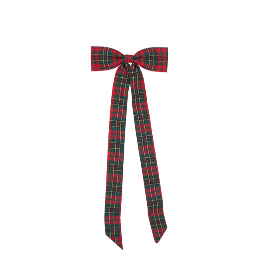 RED TARTAN ELONGATED BOW
