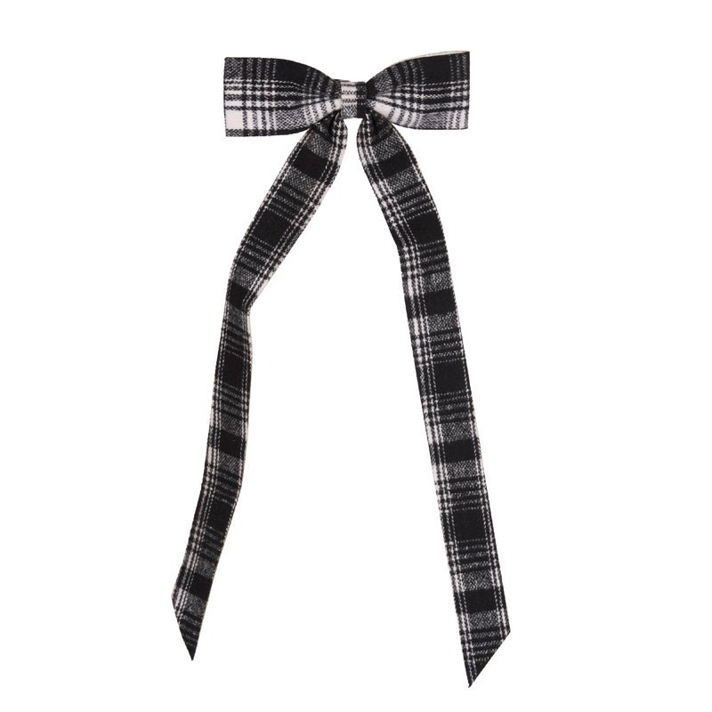 WHITE PLAID LONG BOW