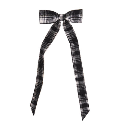 WHITE PLAID LONG BOW