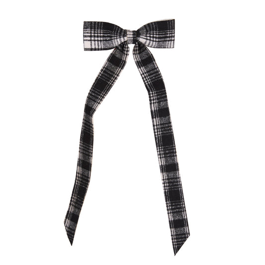WHITE PLAID LONG BOW
