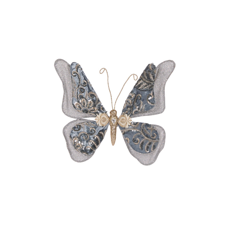 DAMASK BLUE VELVET BUTTERFLY