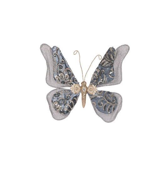 DAMASK BLUE VELVET BUTTERFLY