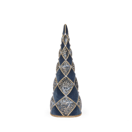 57 CM BLUE QUILTED DAMASK TREE
