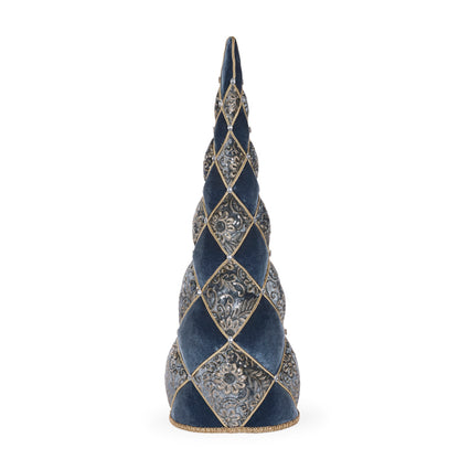 78 CM BLUE QUILTED DAMASK TREE