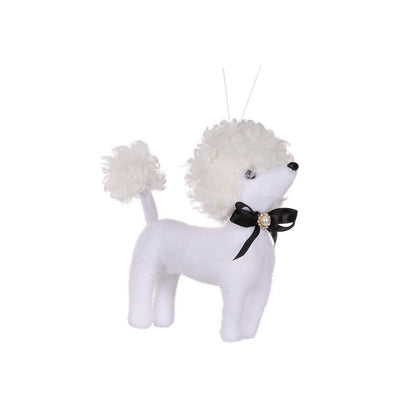 HANGING WHITE POODLE WITH BOW