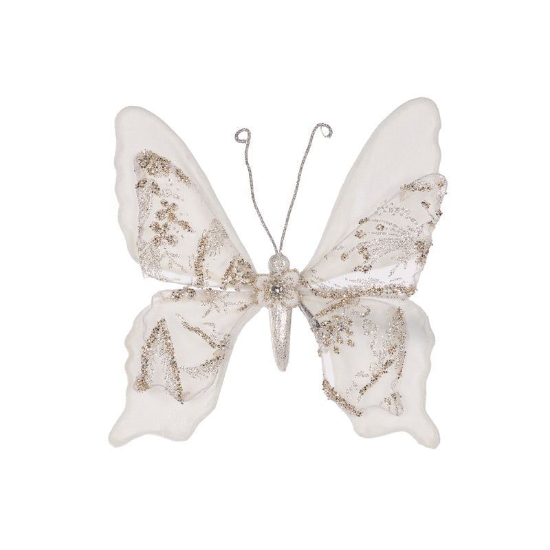 WHITE SHEER LACE BUTTERFLY