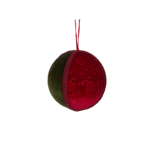FABRIC RED TARTAN SEGMENT BAUBLE