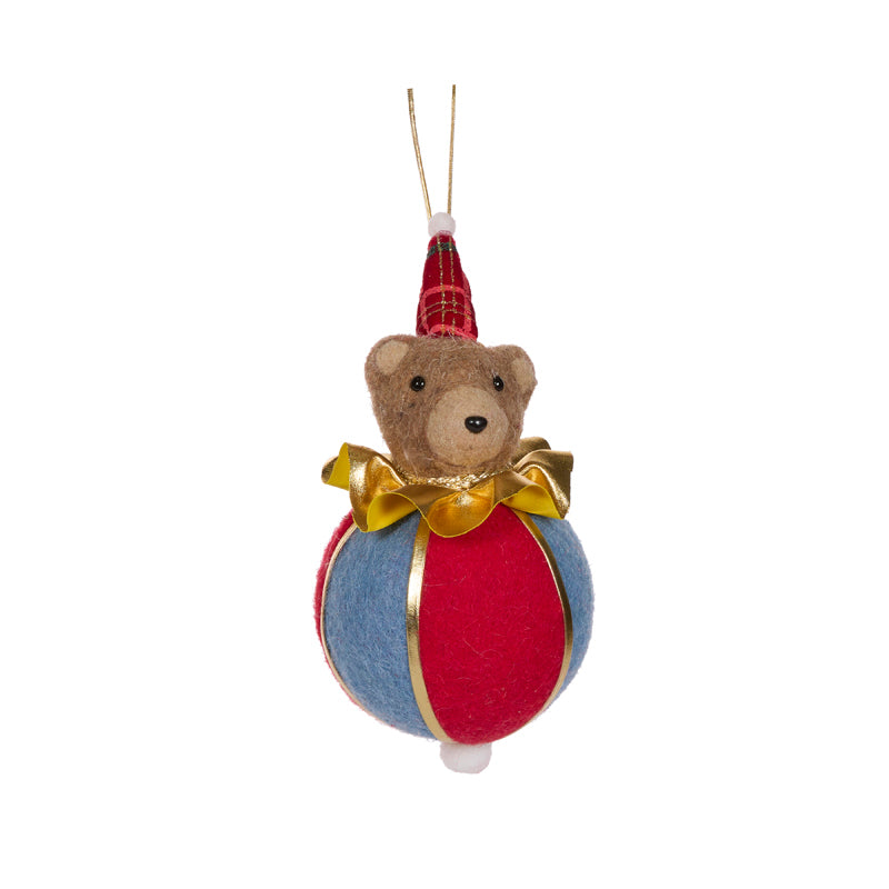 BLUE CIRCUS BEAR BAUBLE