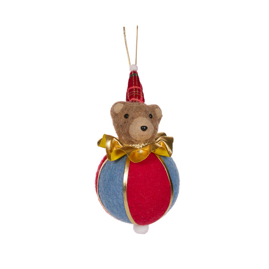 BLUE CIRCUS BEAR BAUBLE