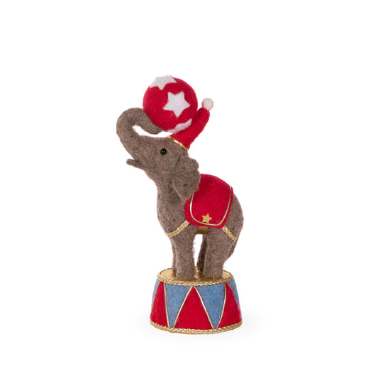 27 CM CIRCUS ELEPHANT ON DRUM