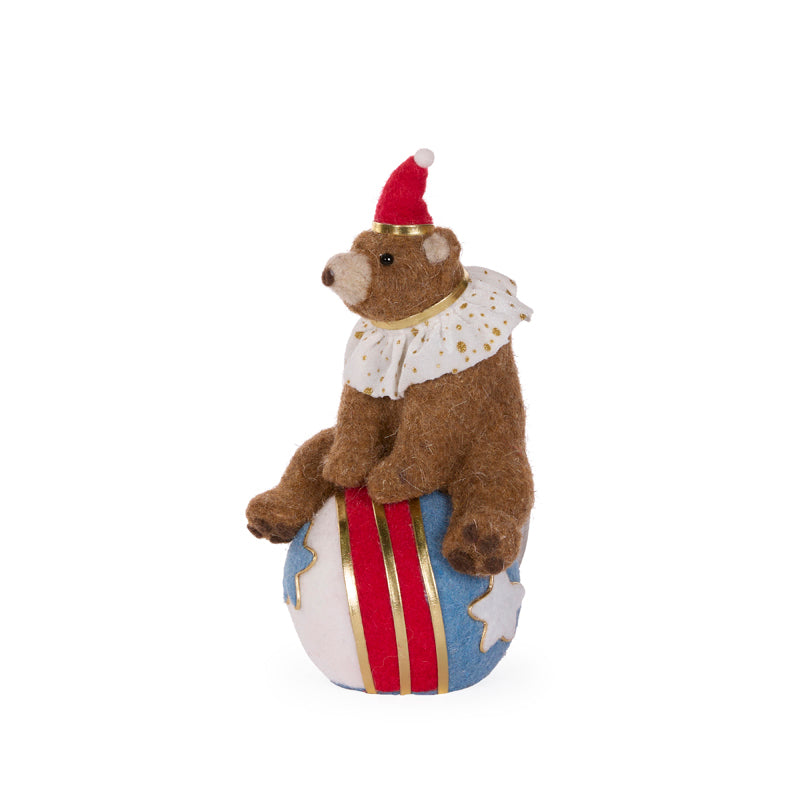 23 CM CIRCUS BEAR ON BALL