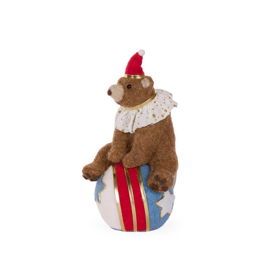 23 CM CIRCUS BEAR ON BALL
