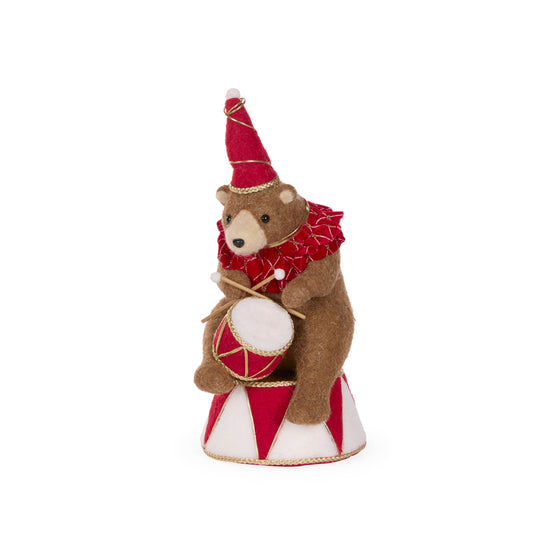 36 CM CIRCUS BEAR WITH DRUM