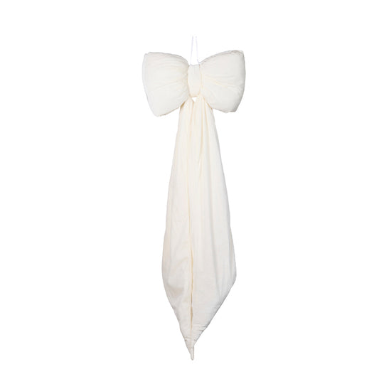 WHITE ELONGATED BOW